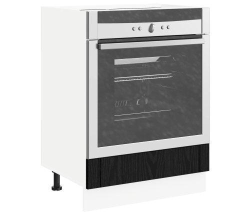 Virtuves Skapis Melns Ozolkoks 60 X 46 X 81,5 Cm Vidaxl