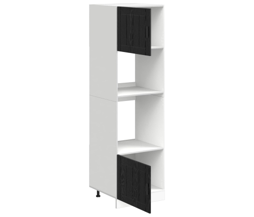 Virtuves Skapis Melns Ozolkoks 60 X 57 X 207 Cm Vidaxl