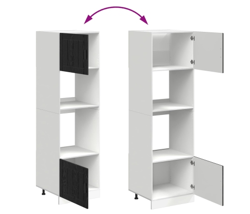 Virtuves Skapis Melns Ozolkoks 60 X 57 X 207 Cm Vidaxl