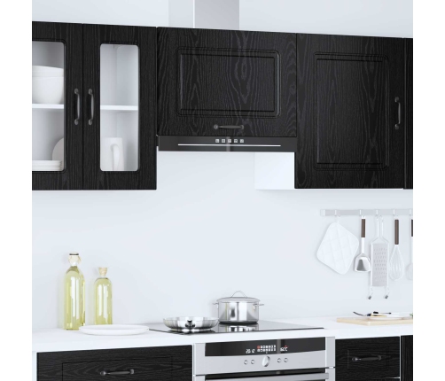 Virtuves Skapis Ar Durvīm Kalmar Melns Ozolkoks 60 X 31 X 40 Cm Vidaxl
