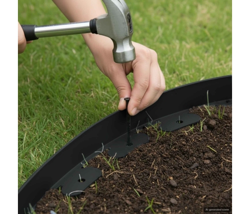 Zāliena Apmales Melns 5000 X 4 X 5 Cm Plastmasa Vidaxl