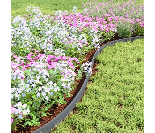 Zāliena Apmales Pelēka 1000 X 4 X 5 Cm Plastmasa Vidaxl