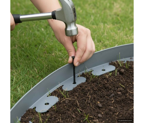 Zāliena Apmales Pelēka 4000 X 4 X 5 Cm Plastmasa Vidaxl