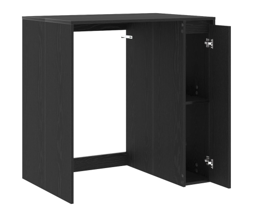 Veļas Mašīnas Skapis Ar Durvīm Melns Ozolkoks 87 X 60 X 89 Cm Vidaxl