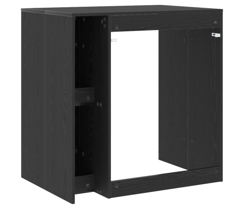 Veļas Mašīnas Skapis Ar Durvīm Melns Ozolkoks 87 X 60 X 89 Cm Vidaxl