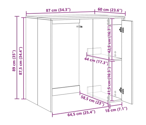 Veļas Mašīnas Skapis Ar Uzglabāšanu Vecs Koks 87 X 60 X 89 Cm Vidaxl