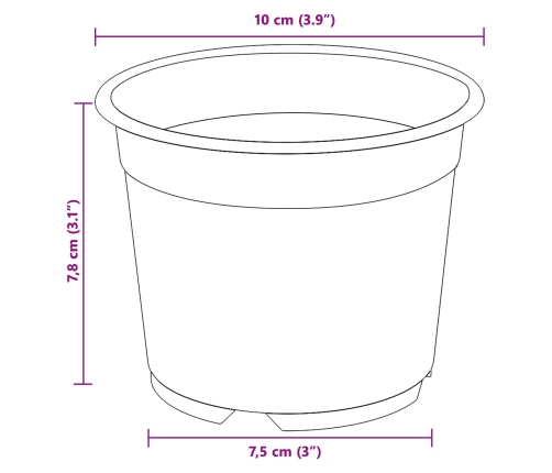 Ziedu Pods 100 Pcs Keramika Ø 15 X 12.5 Cm Plastmasa Vidaxl