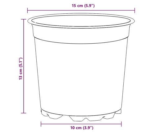 Ziedu Pods 200 Pcs Keramika Ø 15 X 12.5 Cm Plastmasa Vidaxl