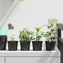 Ziedu Pods 100 Pcs Melna Ø 15 X 12.5 Cm Plastmasa Vidaxl