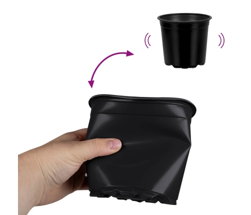 Ziedu Pods 200 Pcs Melna Ø 15 X 12.5 Cm Plastmasa Vidaxl