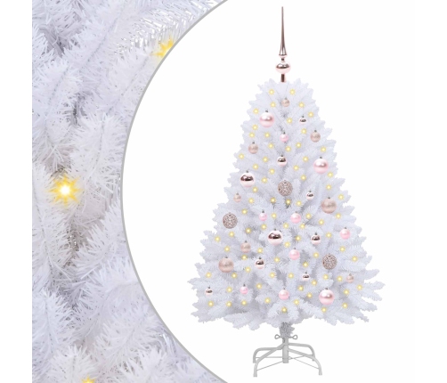 Mākslīgā Saliekamā Ziemassvētku Egle Su 150 Led Balts 120 Cm Vidaxl