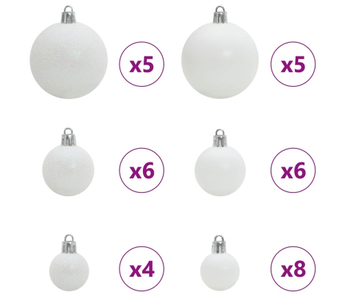 Mākslīgā Saliekamā Ziemassvētku Egle Su 150 Led Balts 120 Cm Vidaxl