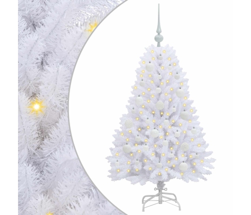 Mākslīgā Saliekamā Ziemassvētku Egle Su 150 Led Balts 120 Cm Vidaxl