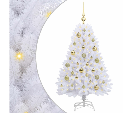 Mākslīgā Saliekamā Ziemassvētku Egle Su 150 Led Balts 120 Cm Vidaxl