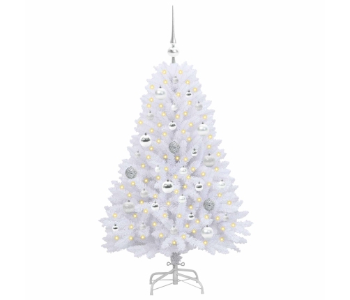 Mākslīgā Saliekamā Ziemassvētku Egle Su 150 Led Balts 120 Cm Vidaxl