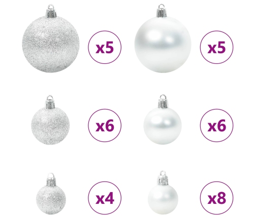 Mākslīgā Saliekamā Ziemassvētku Egle Su 150 Led Balts 120 Cm Vidaxl