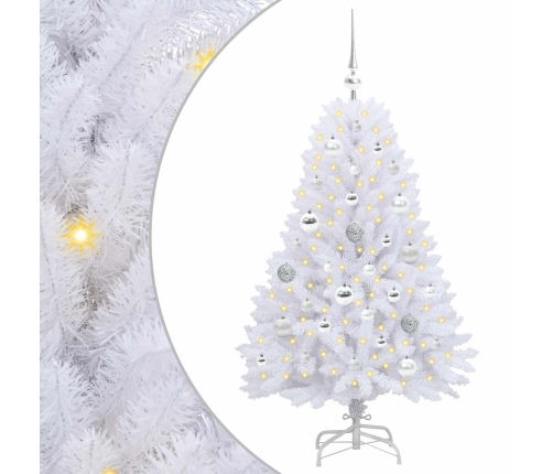 Mākslīgā Saliekamā Ziemassvētku Egle Su 150 Led Balts 120 Cm Vidaxl