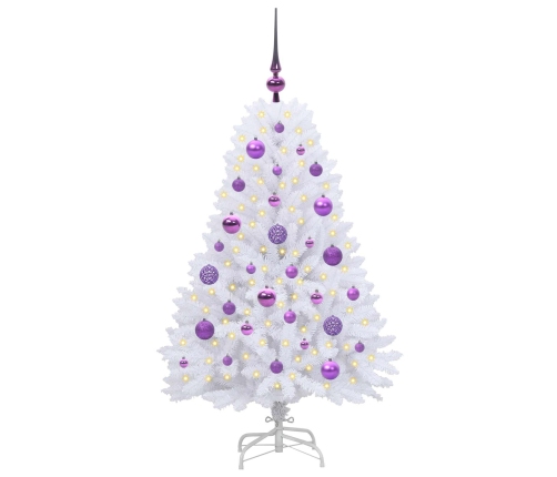 Mākslīgā Saliekamā Ziemassvētku Egle Su 150 Led Balts 120 Cm Vidaxl