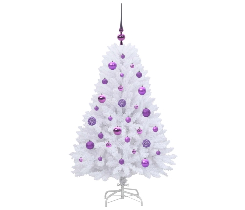 Mākslīgā Saliekamā Ziemassvētku Egle Su 150 Led Balts 120 Cm Vidaxl