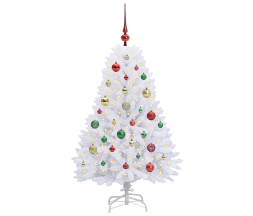 Mākslīgā Saliekamā Ziemassvētku Egle Su 150 Led Balts 120 Cm Vidaxl