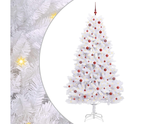 Mākslīgā Saliekamā Ziemassvētku Egle Su 300 Led Balts 240 Cm Vidaxl