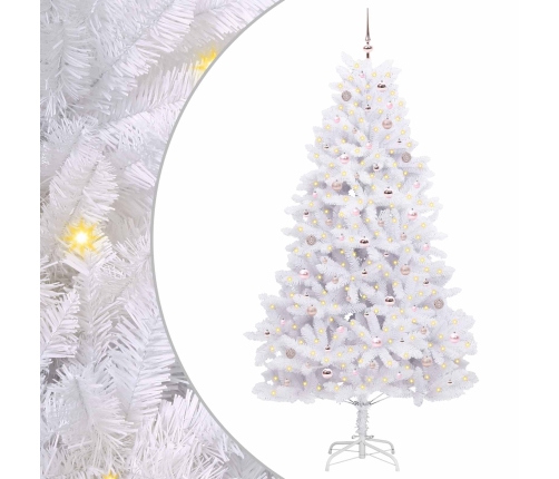 Mākslīgā Saliekamā Ziemassvētku Egle Su 300 Led Balts 240 Cm Vidaxl