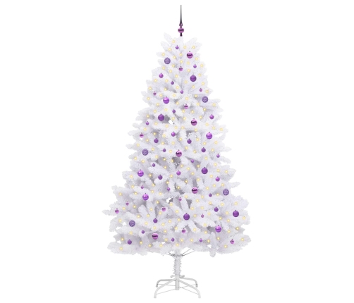 Mākslīgā Saliekamā Ziemassvētku Egle Su 300 Led Balts 240 Cm Vidaxl