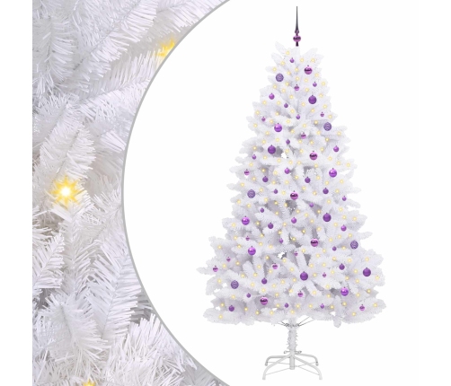 Mākslīgā Saliekamā Ziemassvētku Egle Su 300 Led Balts 240 Cm Vidaxl