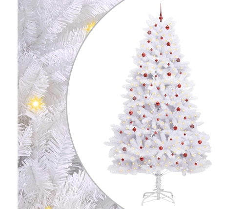 Mākslīgā Saliekamā Ziemassvētku Egle Su 300 Led Balts 300 Cm Vidaxl