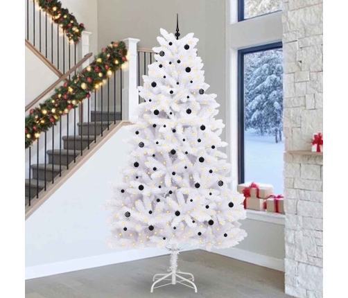 Mākslīgā Saliekamā Ziemassvētku Egle Su 300 Led Balts 300 Cm Vidaxl