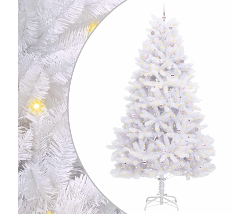 Mākslīgā Saliekamā Ziemassvētku Egle Su 300 Led Balts 300 Cm Vidaxl