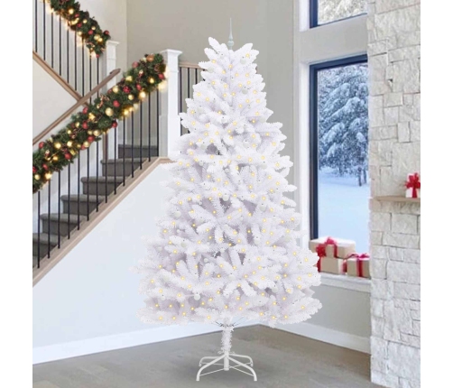 Mākslīgā Saliekamā Ziemassvētku Egle Su 300 Led Balts 300 Cm Vidaxl