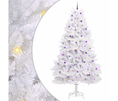 Mākslīgā Saliekamā Ziemassvētku Egle Su 300 Led Balts 300 Cm Vidaxl