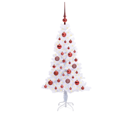 Mākslīgā Ziemassvētku Eglīte Balts 120 Cm Pvc Un Tērauds Vidaxl