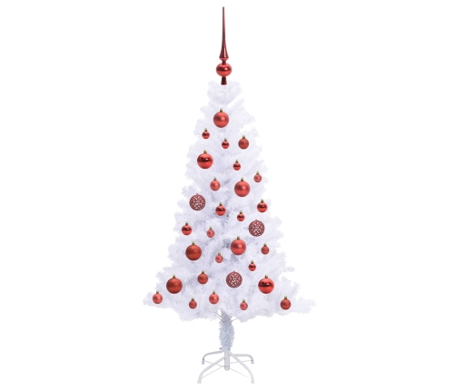 Mākslīgā Ziemassvētku Eglīte Balts 120 Cm Pvc Un Tērauds Vidaxl