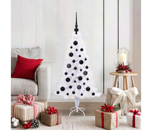 Mākslīgā Ziemassvētku Eglīte Balts 120 Cm Pvc Un Tērauds Vidaxl