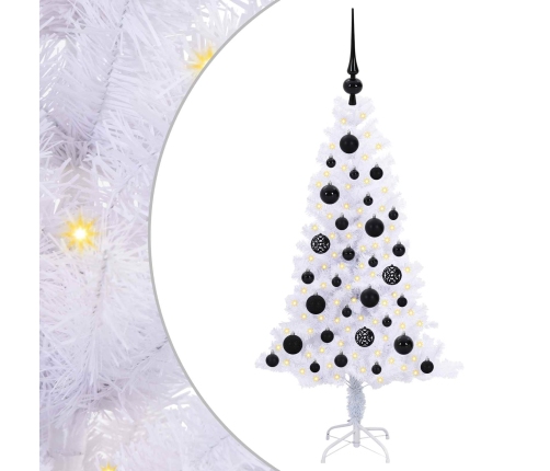 Mākslīgā Ziemassvētku Eglīte Balts 120 Cm Pvc Un Tērauds Vidaxl