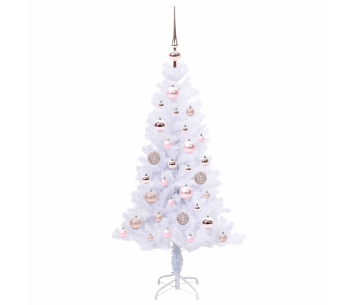 Mākslīgā Ziemassvētku Eglīte Balts 120 Cm Pvc Un Tērauds Vidaxl