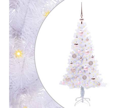 Mākslīgā Ziemassvētku Eglīte Balts 120 Cm Pvc Un Tērauds Vidaxl