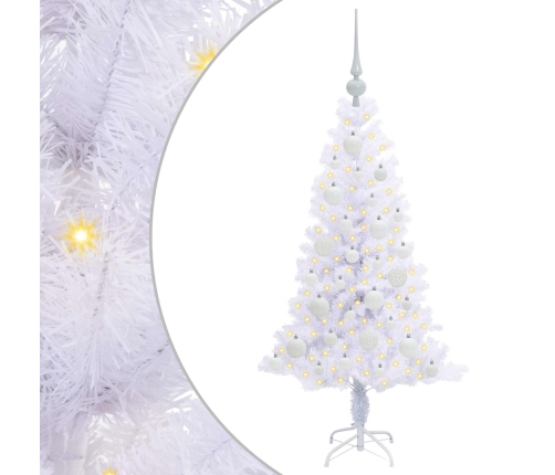 Mākslīgā Ziemassvētku Eglīte Balts 120 Cm Pvc Un Tērauds Vidaxl