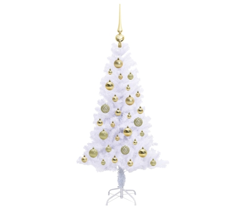 Mākslīgā Ziemassvētku Eglīte Balts 120 Cm Pvc Un Tērauds Vidaxl