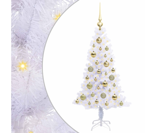 Mākslīgā Ziemassvētku Eglīte Balts 120 Cm Pvc Un Tērauds Vidaxl