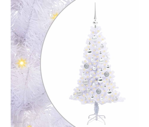 Mākslīgā Ziemassvētku Eglīte Balts 120 Cm Pvc Un Tērauds Vidaxl