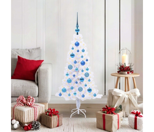 Mākslīgā Ziemassvētku Eglīte Balts 120 Cm Pvc Un Tērauds Vidaxl