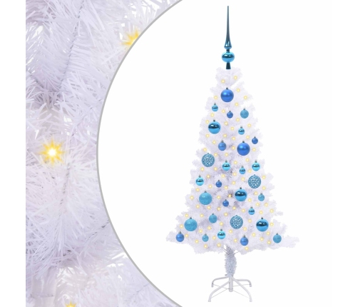 Mākslīgā Ziemassvētku Eglīte Balts 120 Cm Pvc Un Tērauds Vidaxl