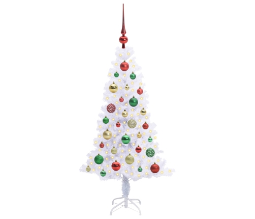 Mākslīgā Ziemassvētku Eglīte Balts 120 Cm Pvc Un Tērauds Vidaxl