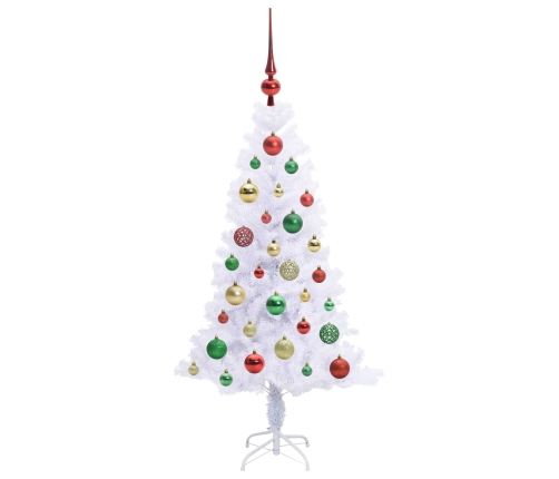 Mākslīgā Ziemassvētku Eglīte Balts 120 Cm Pvc Un Tērauds Vidaxl