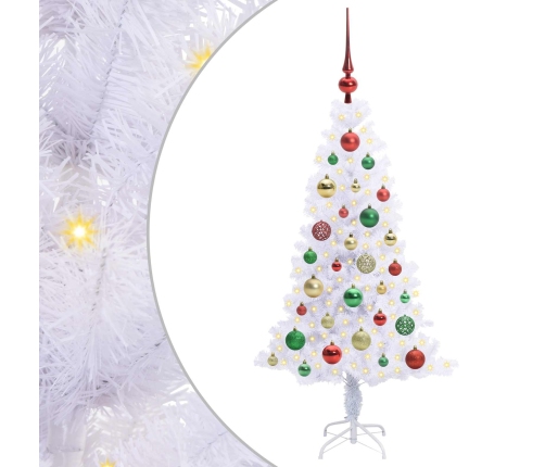 Mākslīgā Ziemassvētku Eglīte Balts 120 Cm Pvc Un Tērauds Vidaxl