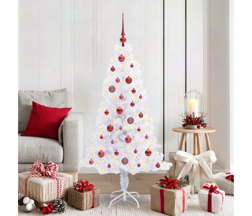 Mākslīgā Ziemassvētku Eglīte Balts 150 Cm Pvc Un Tērauds Vidaxl