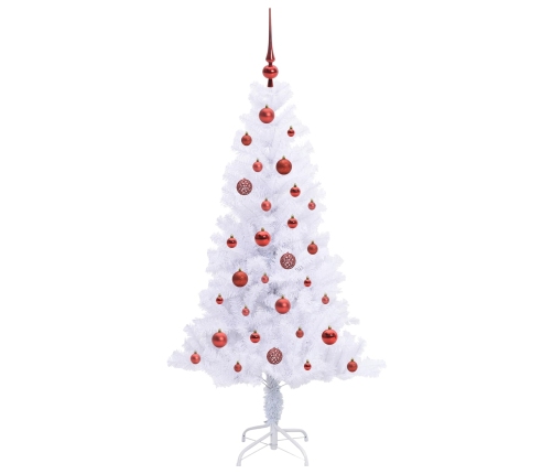 Mākslīgā Ziemassvētku Eglīte Balts 150 Cm Pvc Un Tērauds Vidaxl